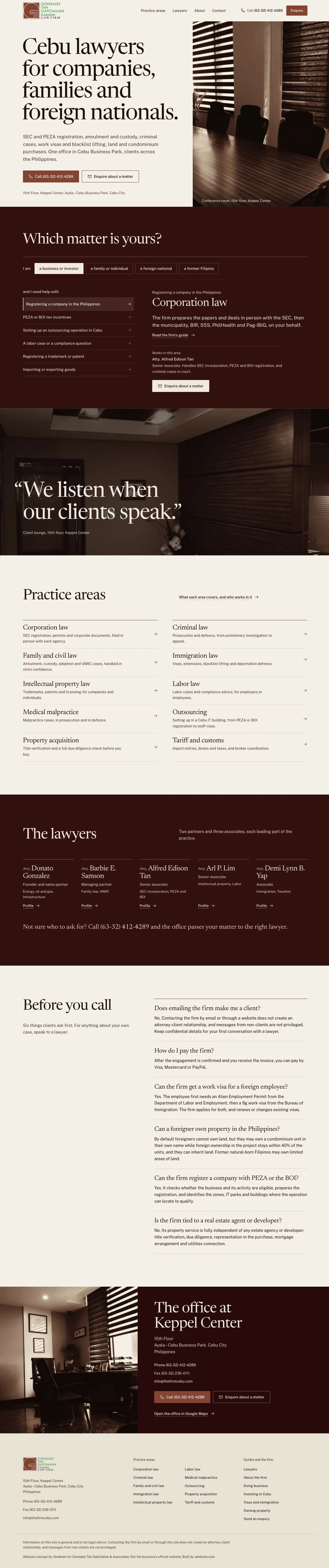 Gonzalez Tan Gatchalian & Associates — vendrato concept
