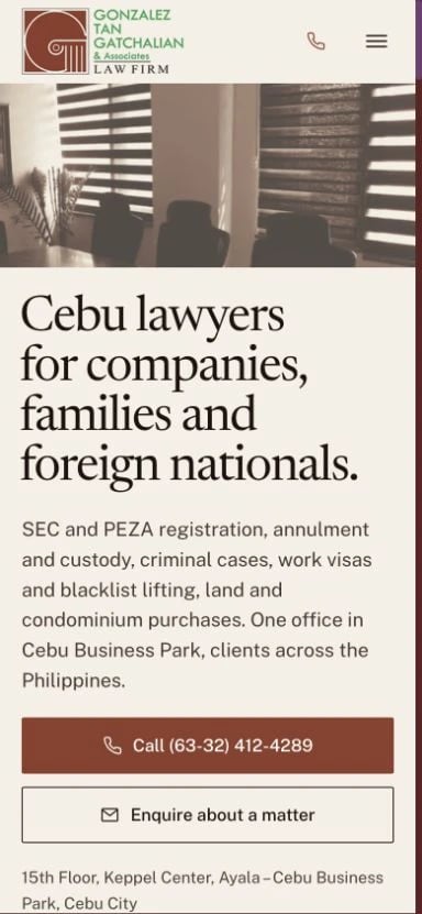 Gonzalez Tan Gatchalian & Associates concept at mobile width