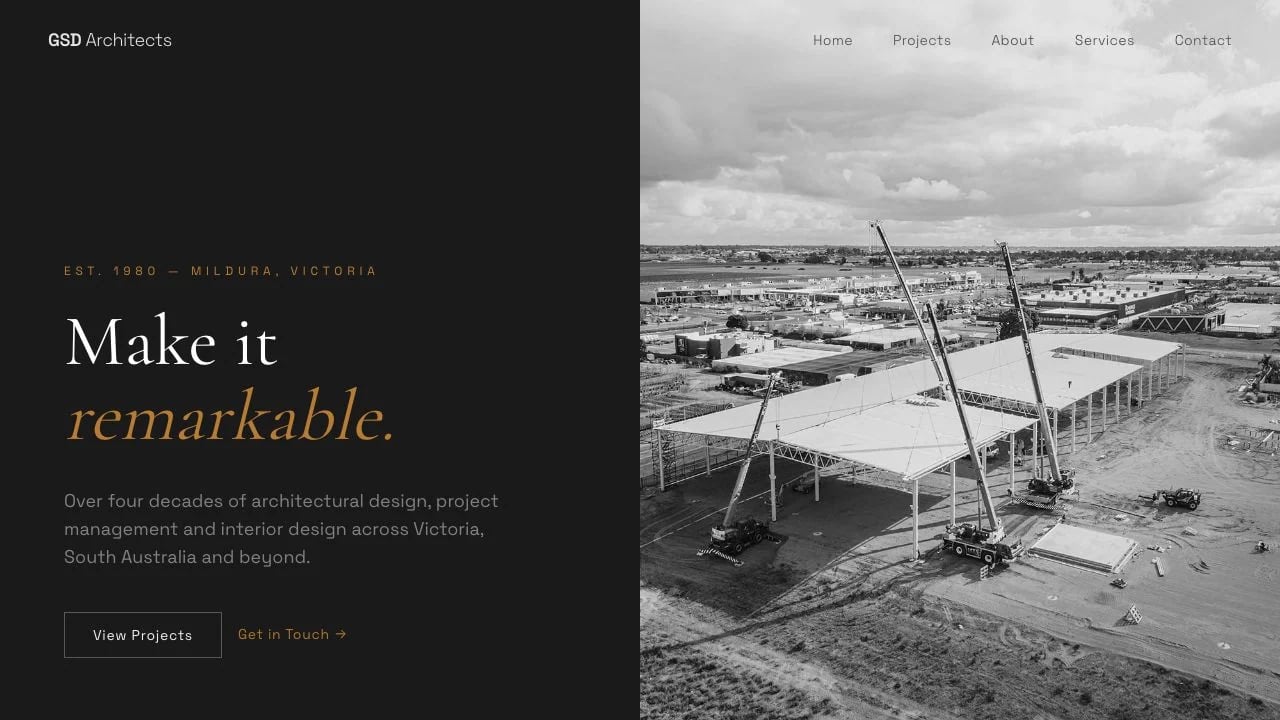 GSD Architects website redesign concept