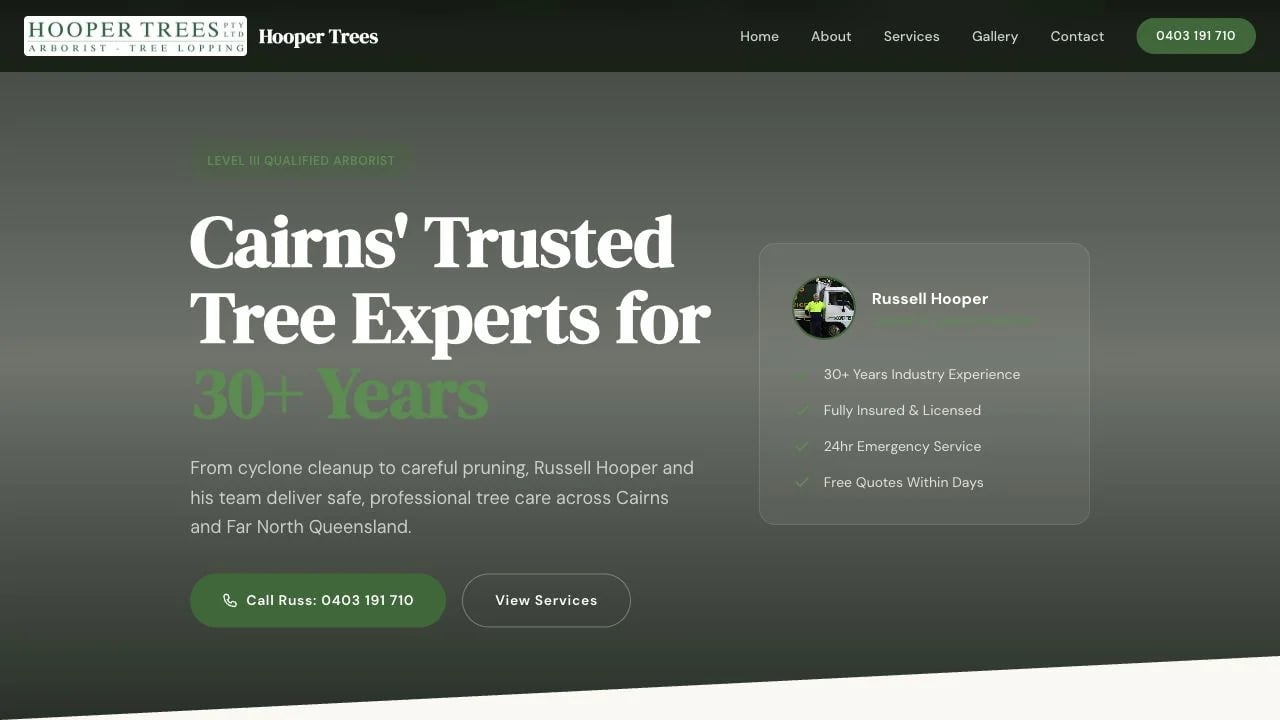 Hooper Trees website redesign concept
