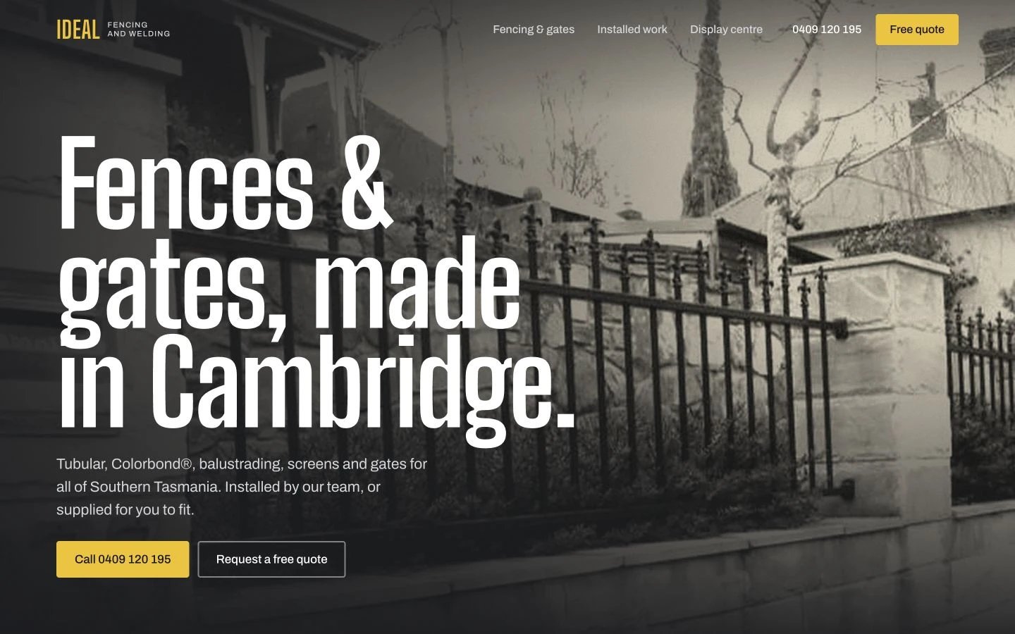 Ideal Fencing and Welding website redesign concept