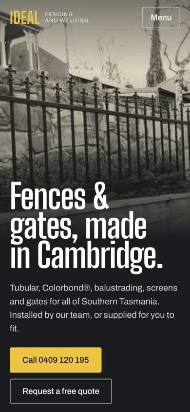 Ideal Fencing and Welding concept at mobile width