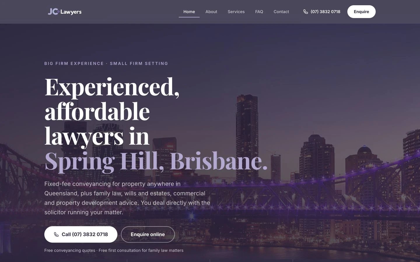 JC Lawyers website redesign concept
