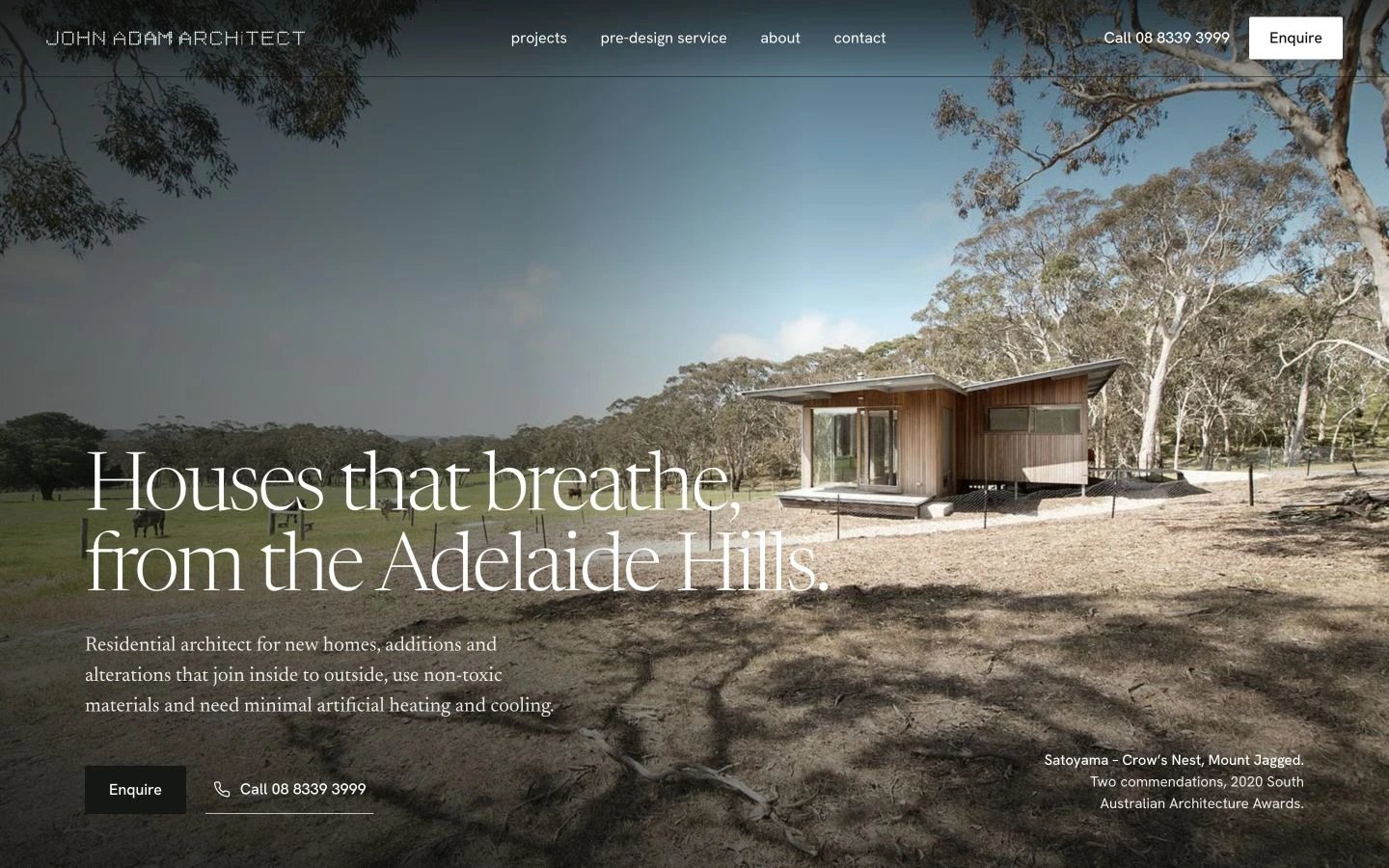 John Adam Architects website redesign concept