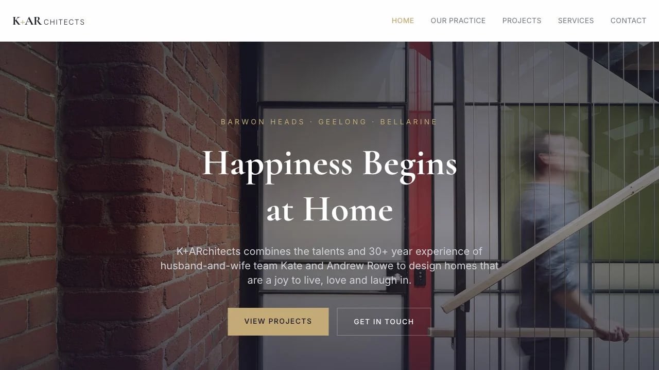 K+ARchitects website redesign concept