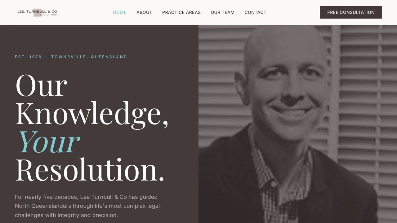 Lee Turnbull & Co website redesign concept