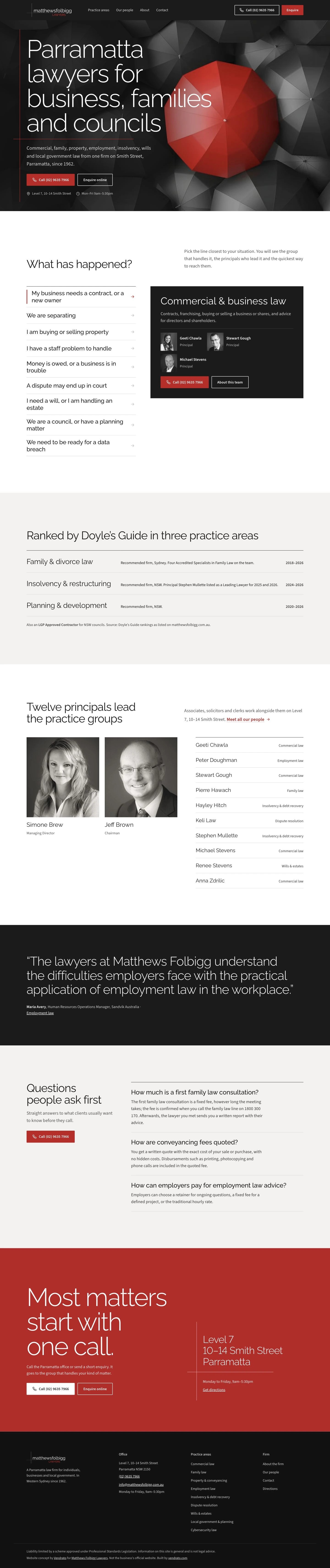 Matthews Folbigg Lawyers — vendrato concept
