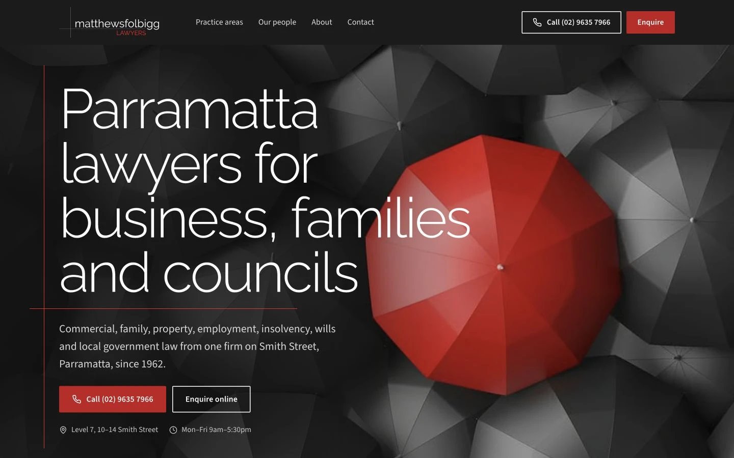 Matthews Folbigg Lawyers website redesign concept