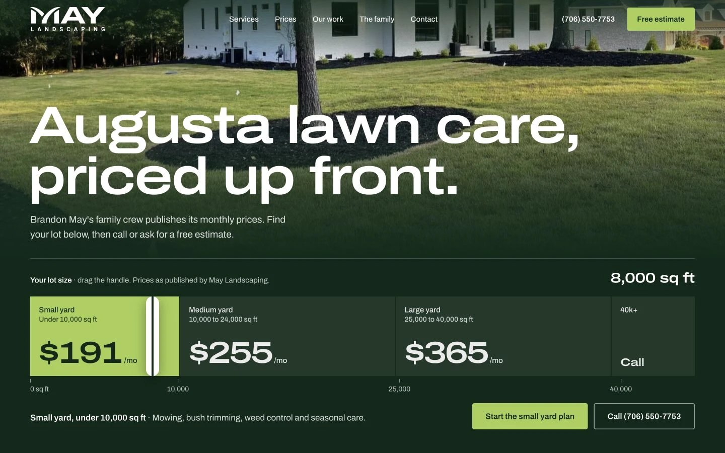 May Landscaping website redesign concept