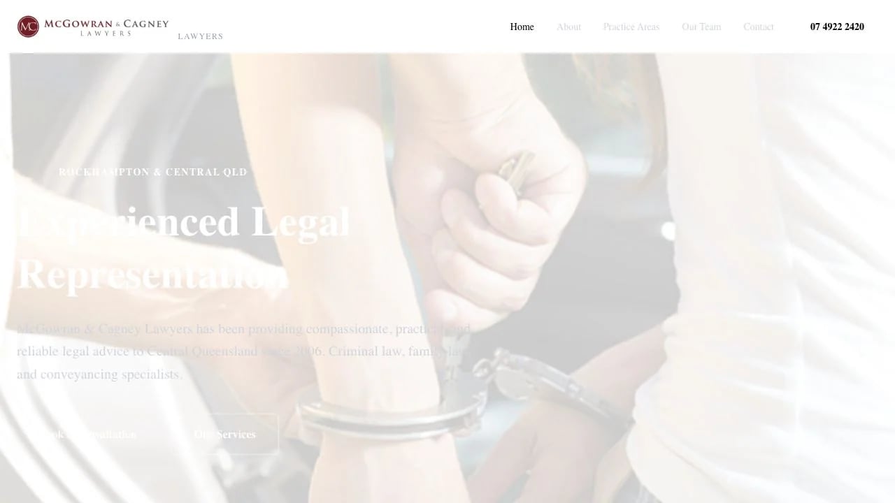 McGowran & Cagney Lawyers website redesign concept