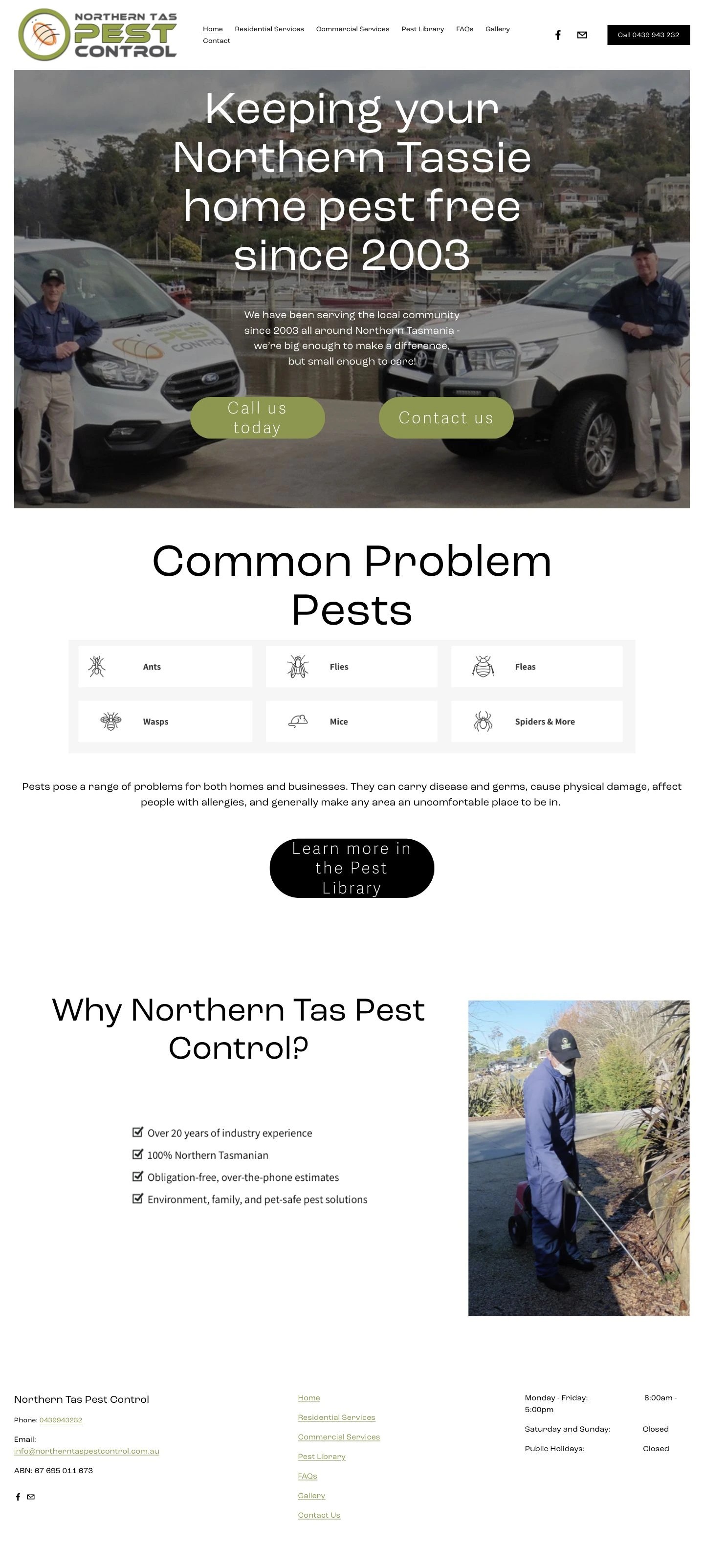 Northern Tas Pest Control — original website