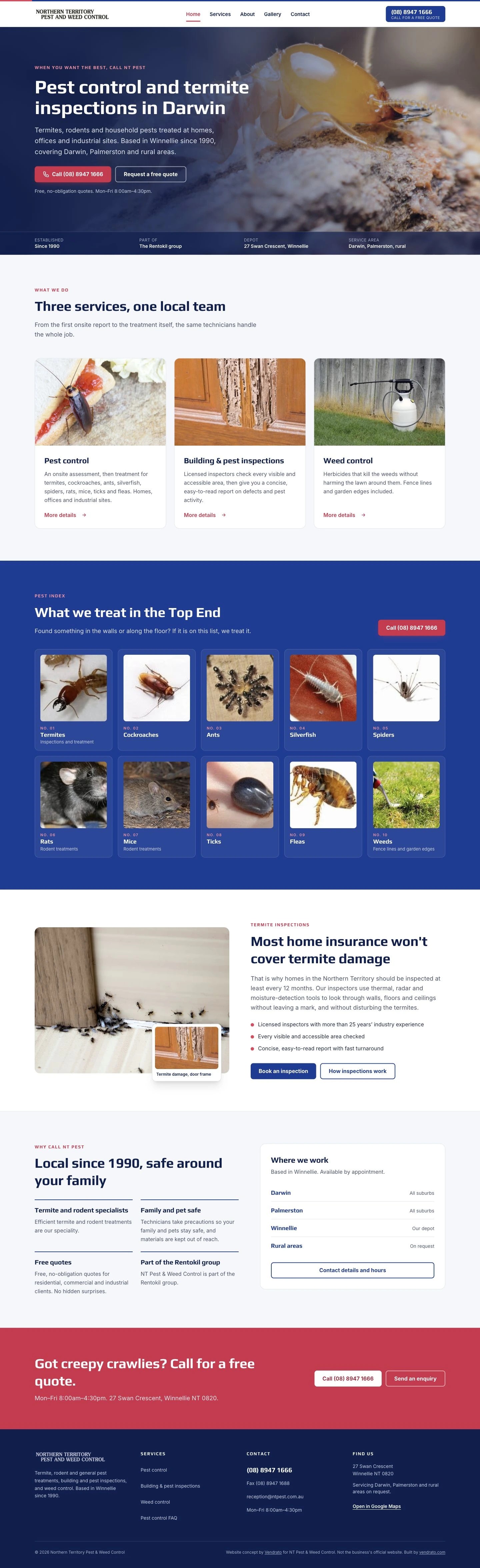 NT Pest & Weed Control — vendrato concept