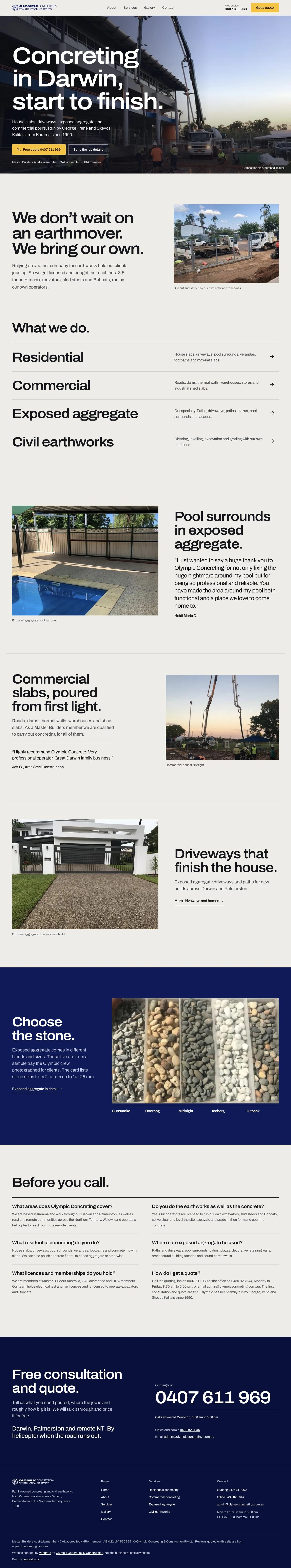 Olympic Concreting & Construction — vendrato concept
