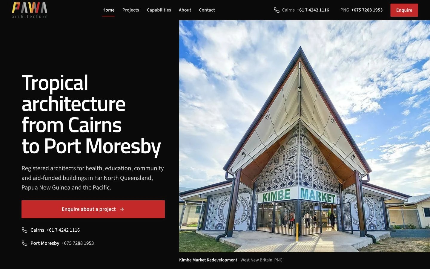 PAWA Architecture website redesign concept