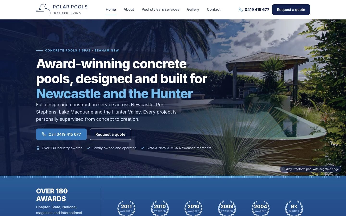 Polar Pools website redesign concept