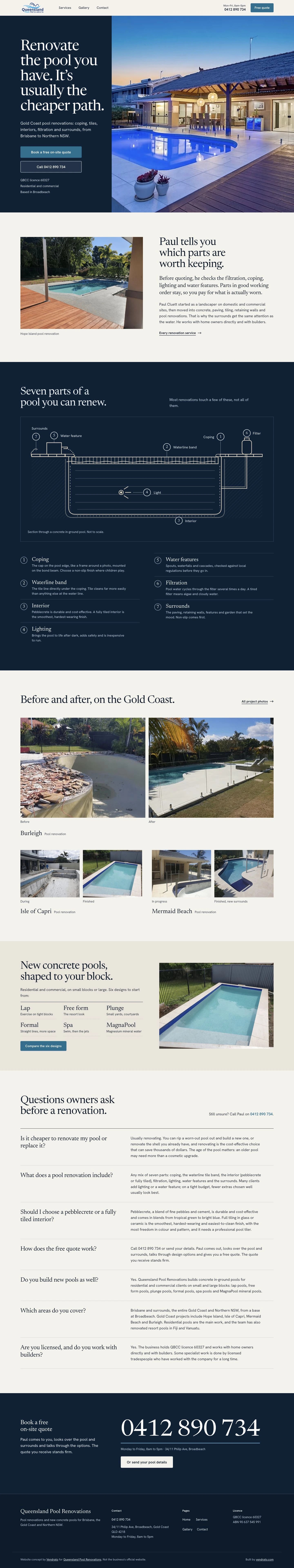Queensland Pool Renovations — vendrato concept