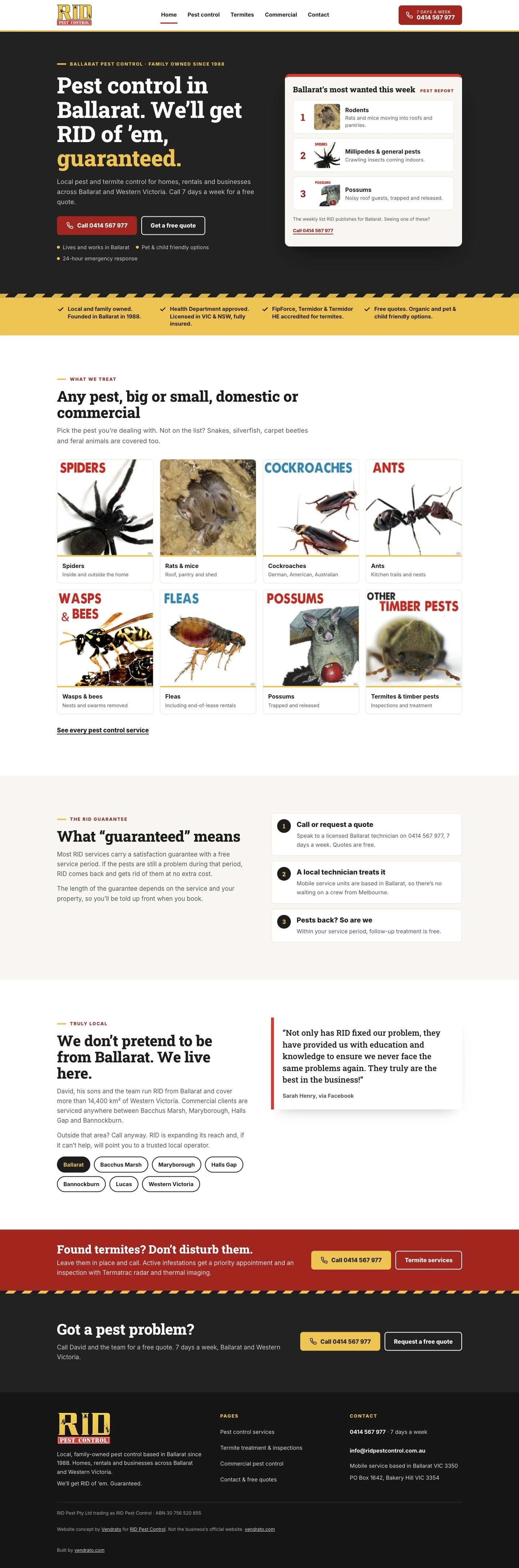 RID Pest Control — vendrato concept