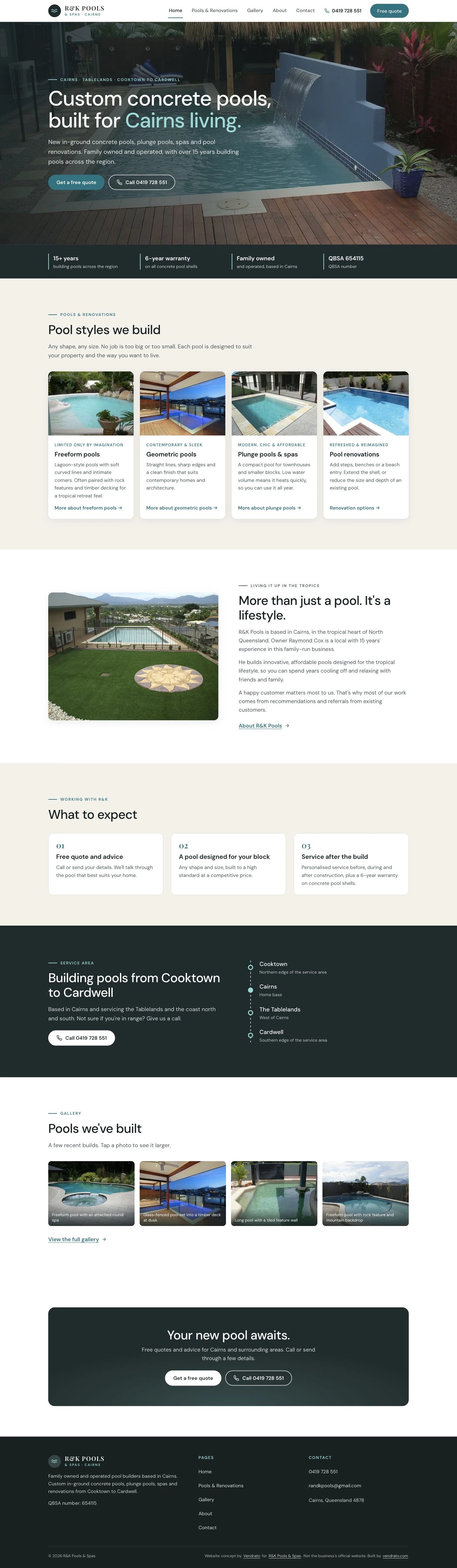 R&K Pools & Spas — vendrato concept