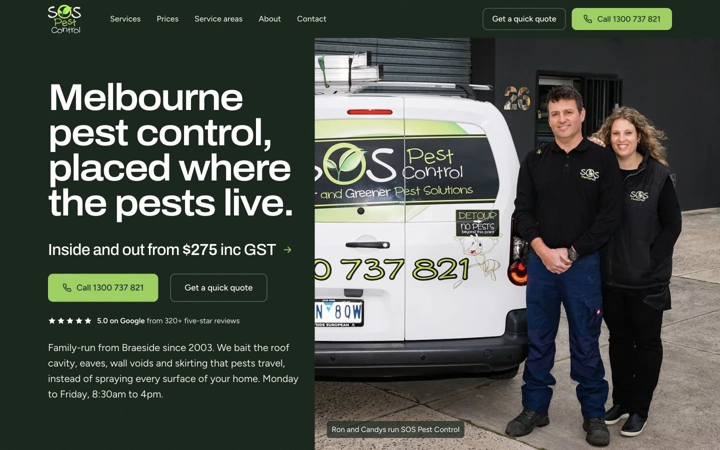 SOS Pest Control website redesign concept