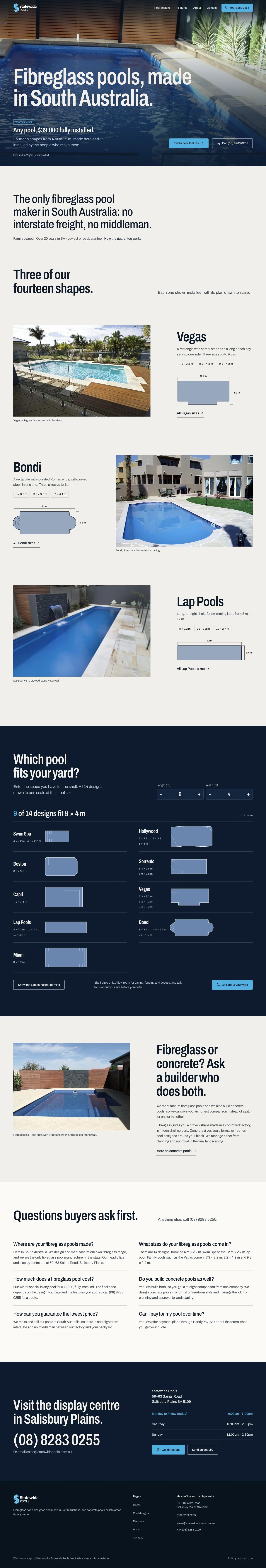 Statewide Pools — vendrato concept