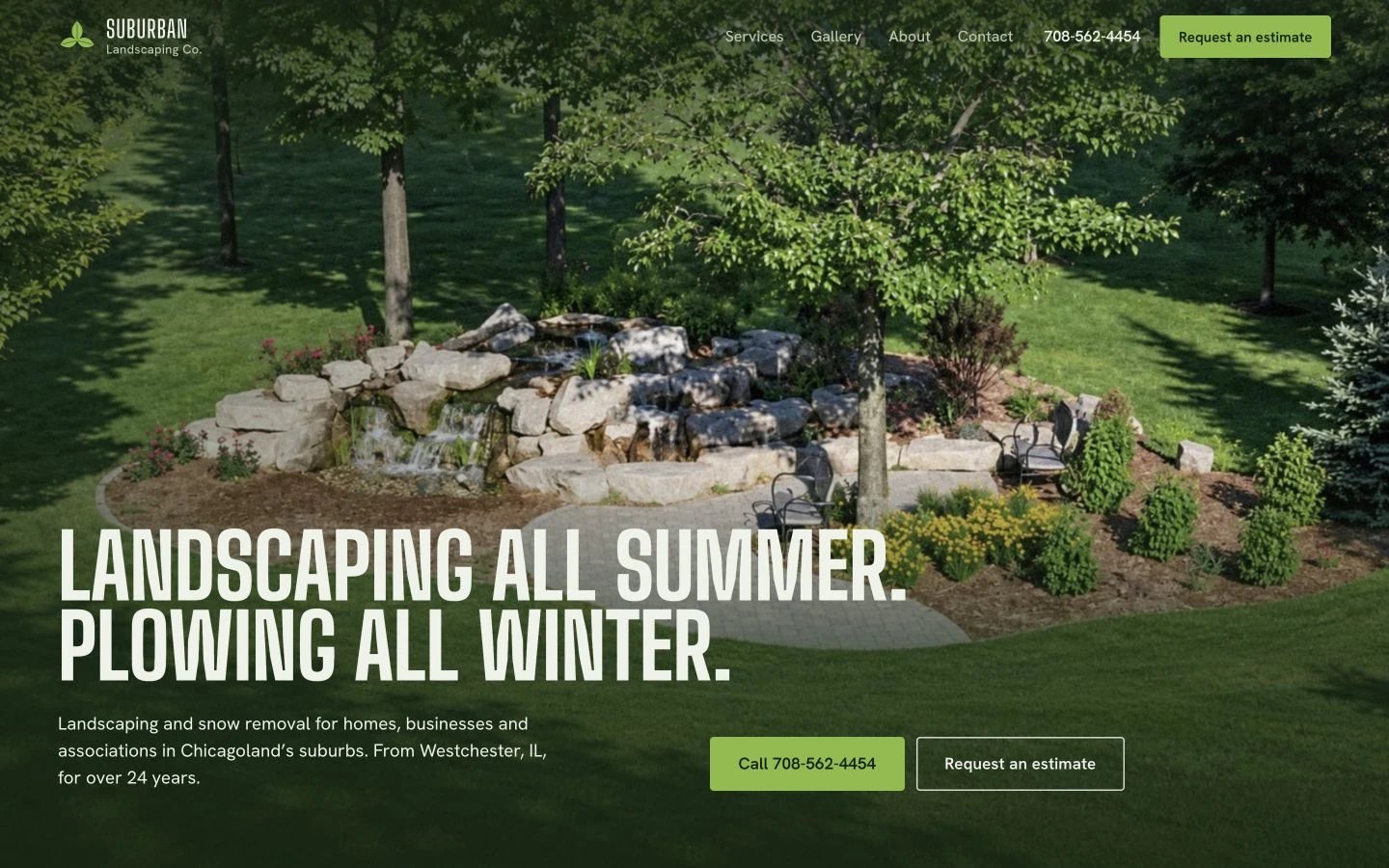 Suburban Landscaping Company website redesign concept