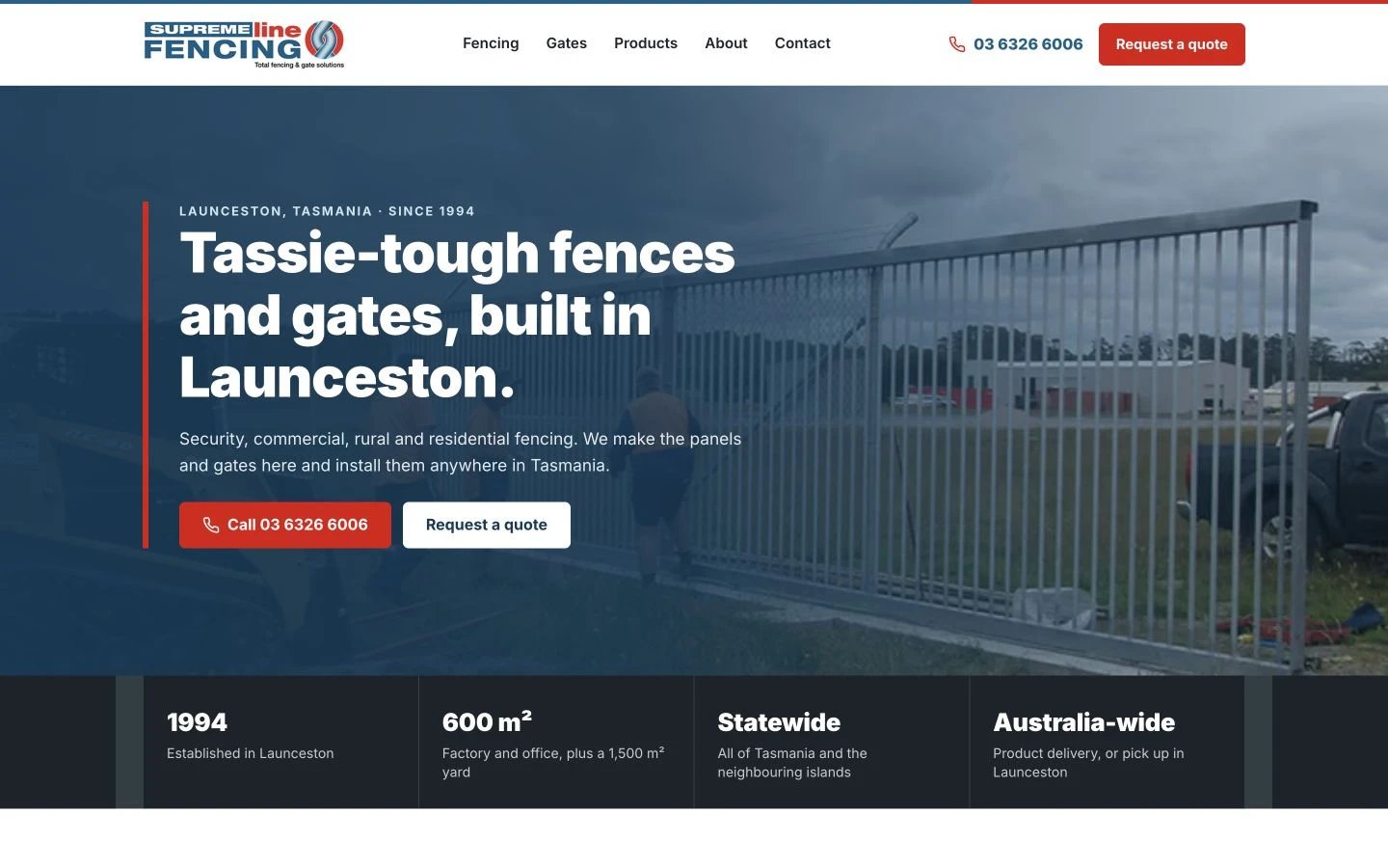 Supreme Line Fencing website redesign concept