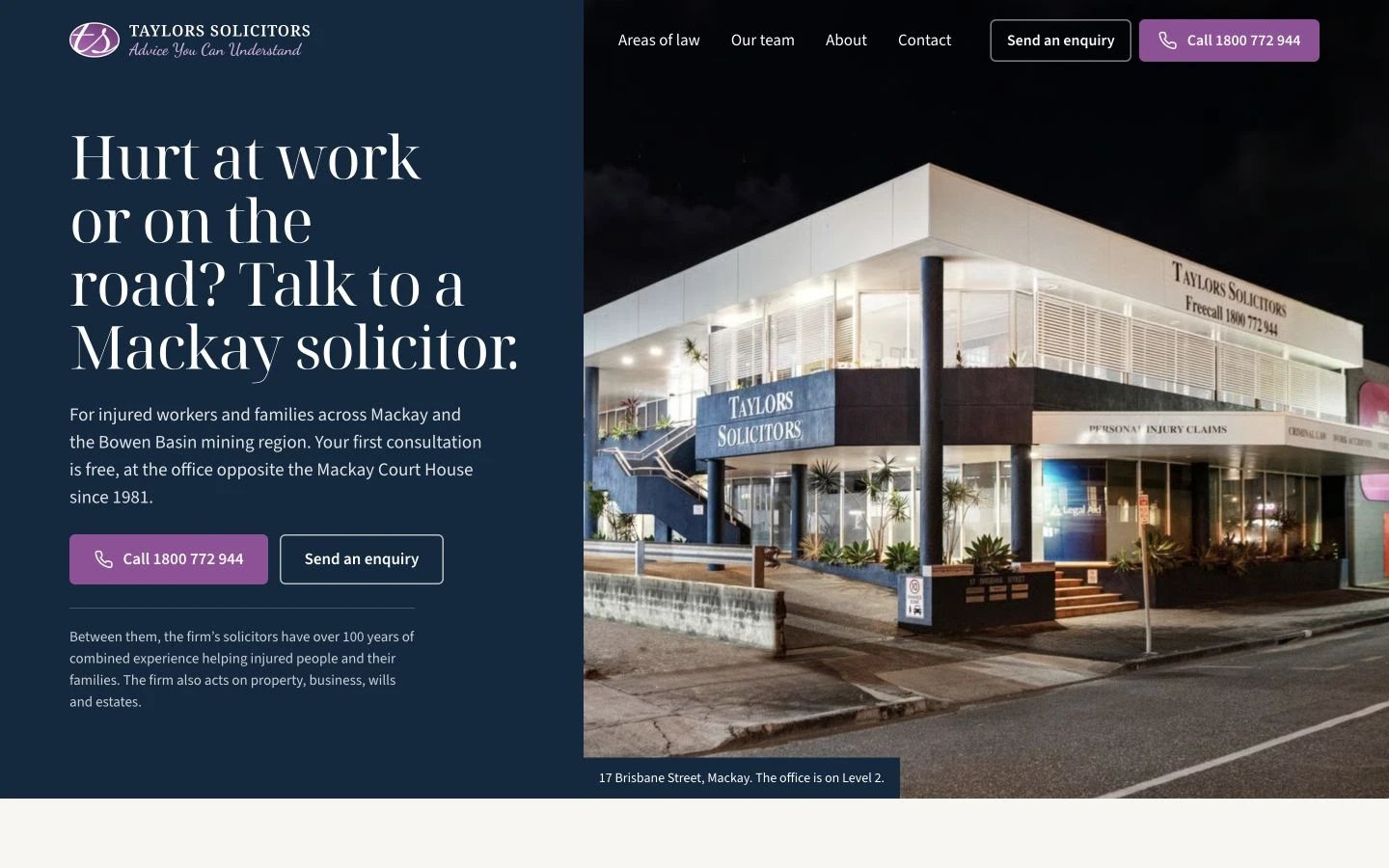 Taylors Solicitors website redesign concept
