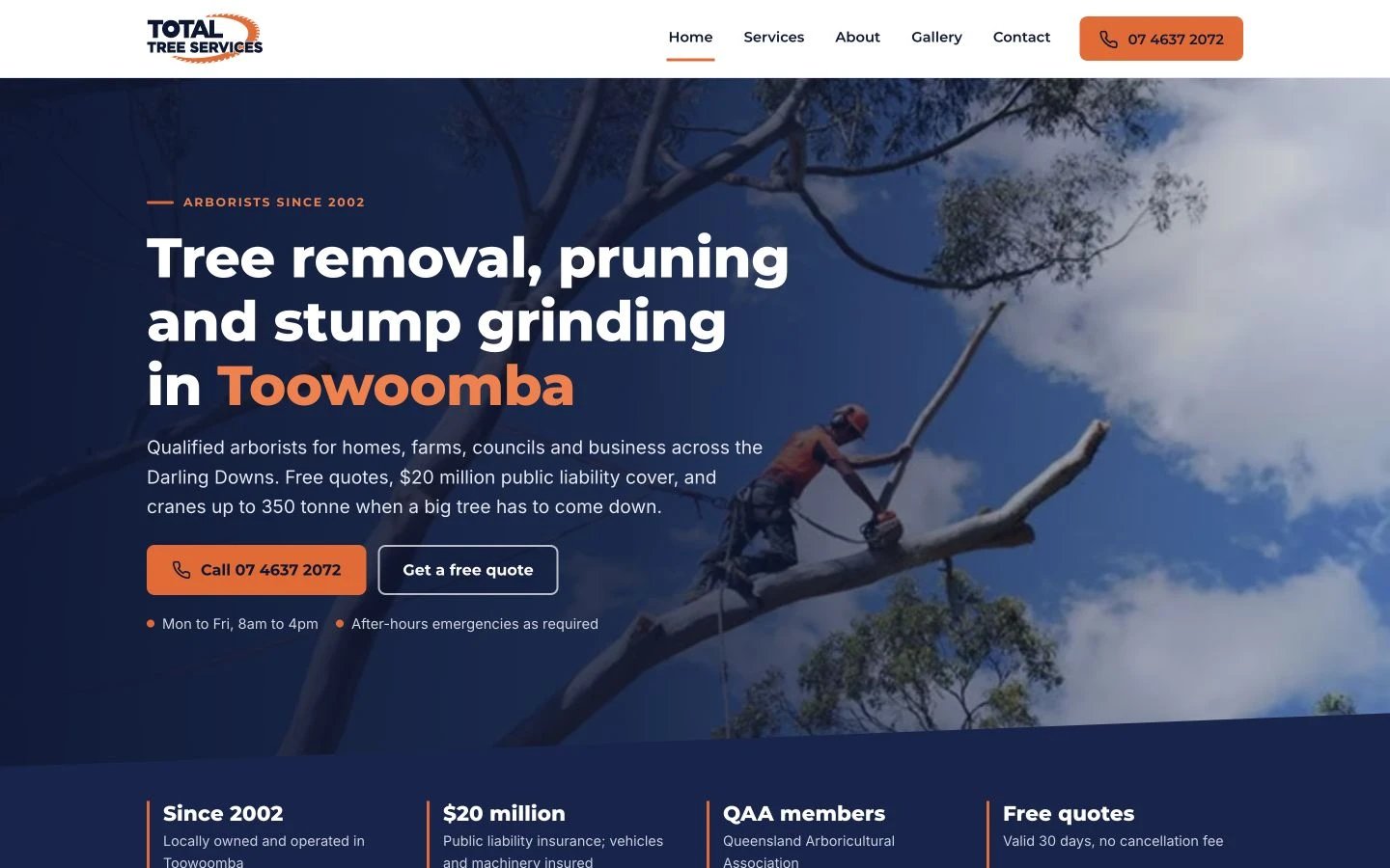 Total Tree Services website redesign concept