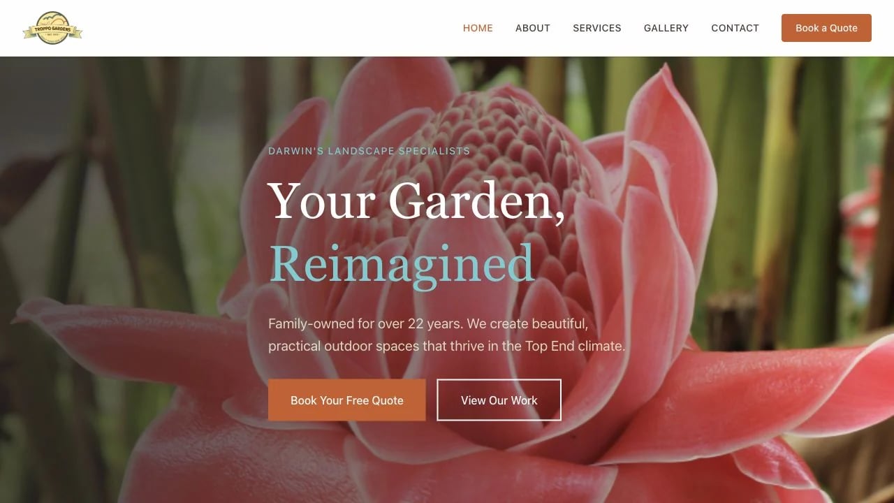 Troppo Gardens website redesign concept