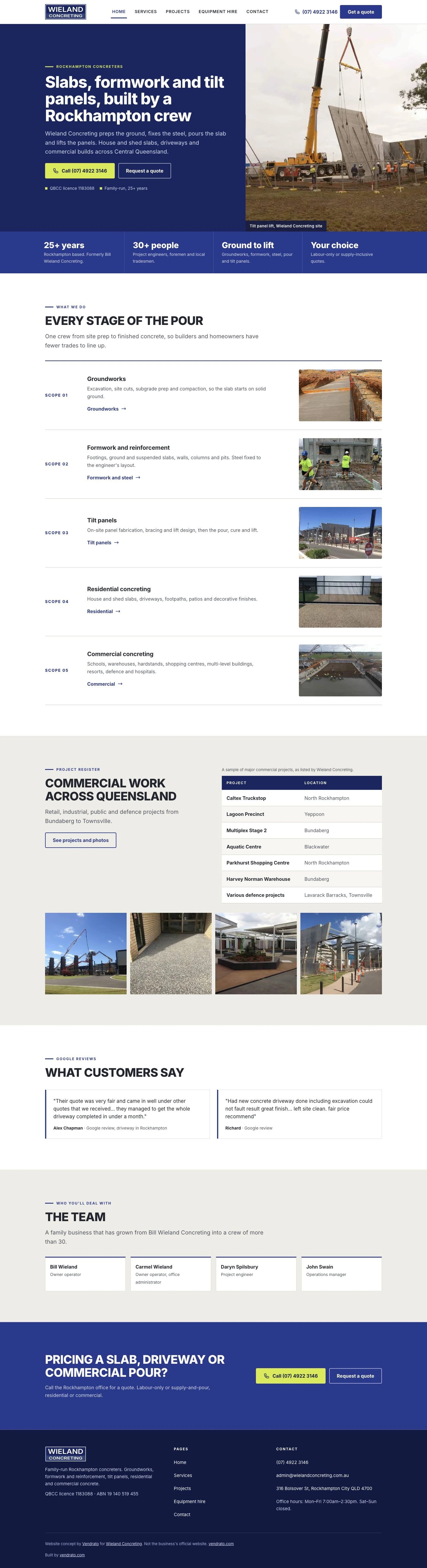 Wieland Concreting — vendrato concept