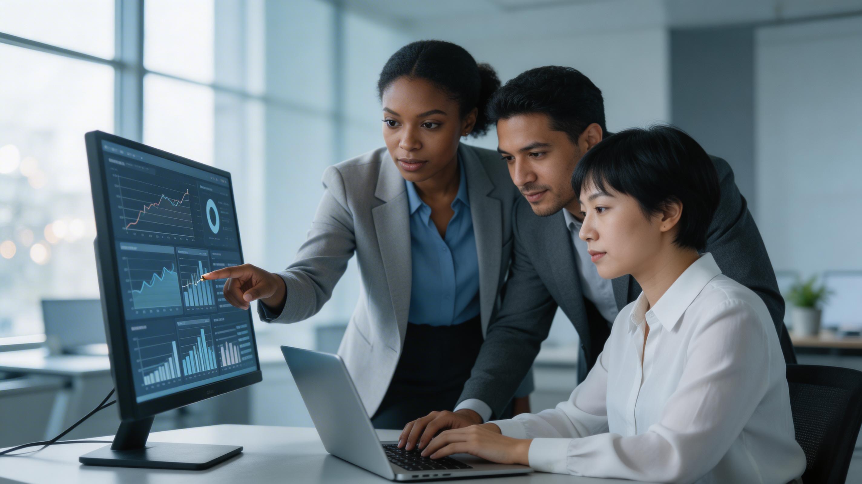 Web sitesi yenileme SEO stratejisi üzerinde çalışan uzmanlar.