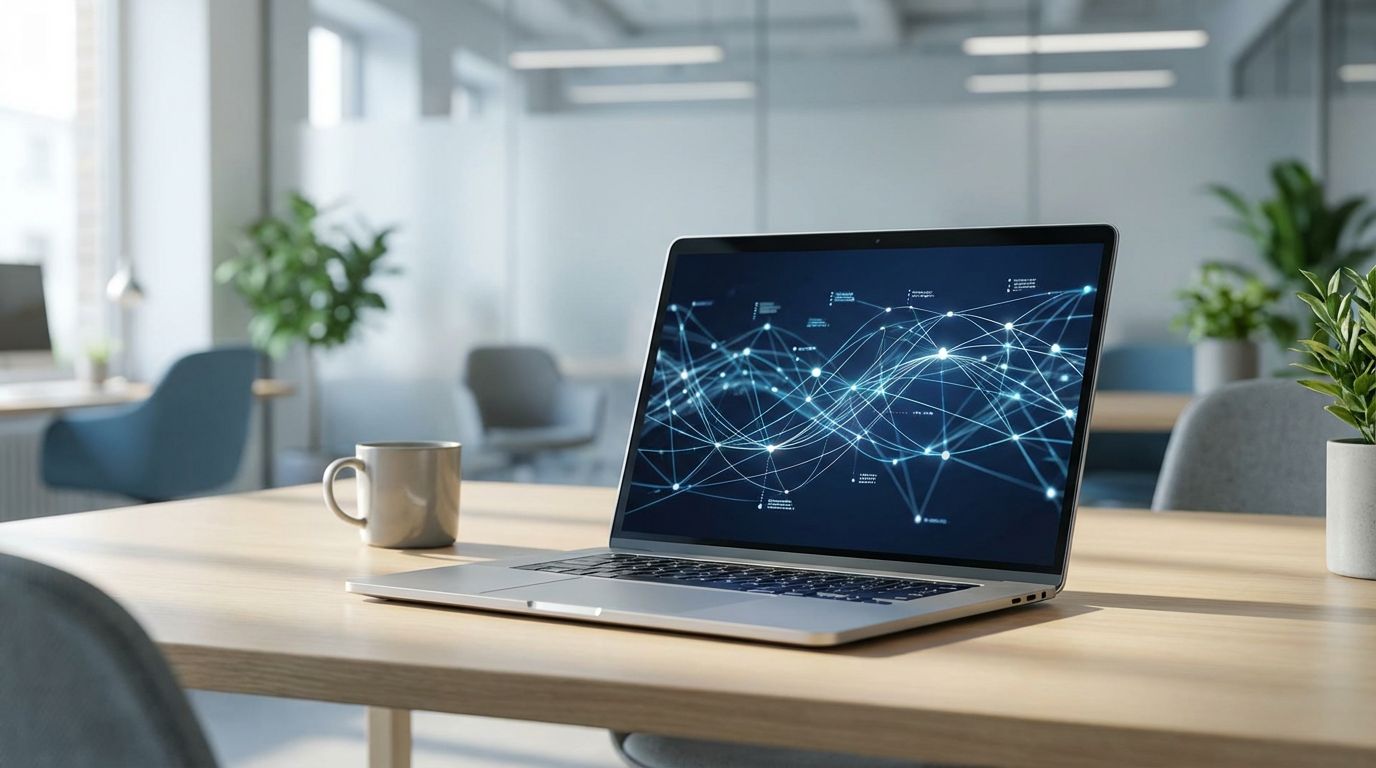 Google Merchant Center'da ürün verilerinin işlenmesini temsil eden dijital bir görsel.