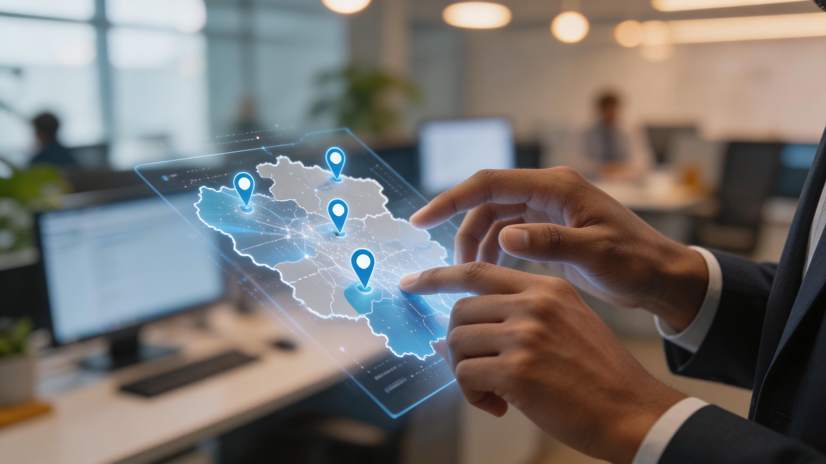 Çok şubeli restoranlar için Meta Ads yönetimi dijital gösterimini yansıtan profesyonel görsel.