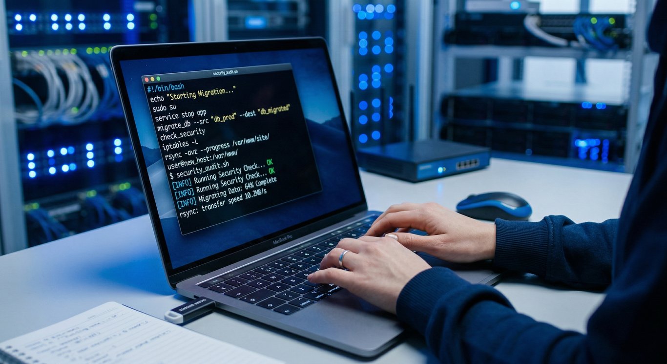 Web geliştiricisi güvenli veri transferi ve kod kontrolü yapıyor
