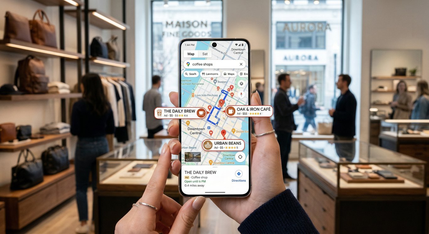 Yerel işletme reklamlarının Google Haritalar üzerindeki görünümü