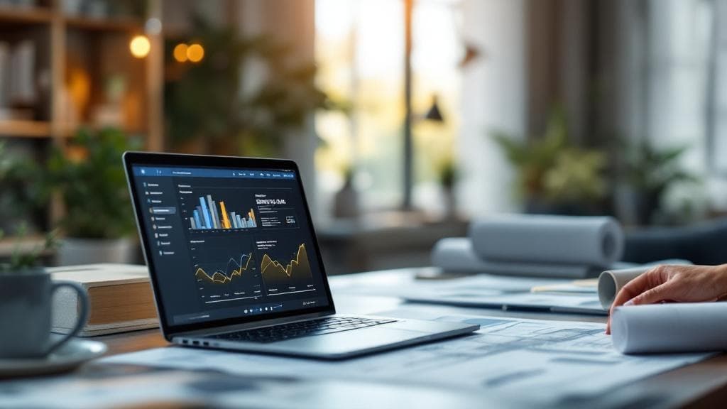 Otel mobilyası SEO'su için mimarların ihtiyaç duyduğu dijital çözümleri gösteren bir sahne.