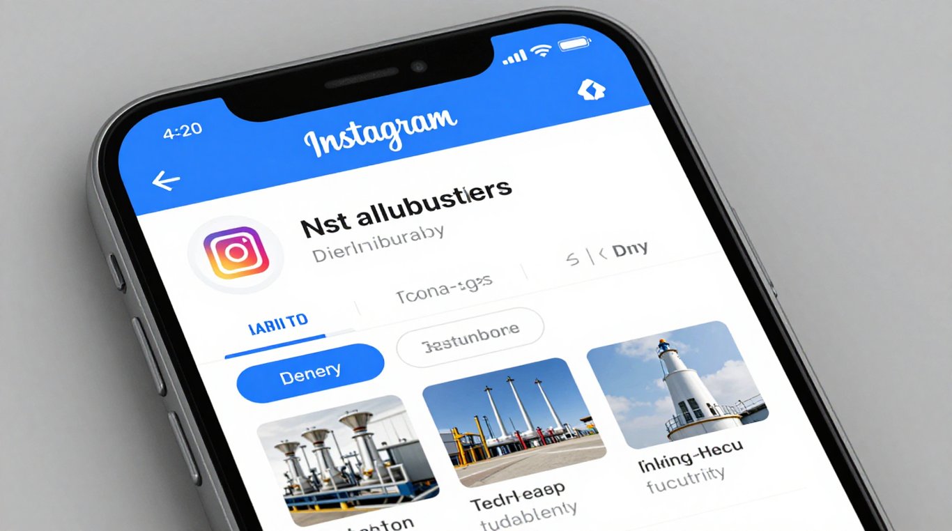 Sanayi odaklı profesyonel bir Instagram işletme profili ekranı