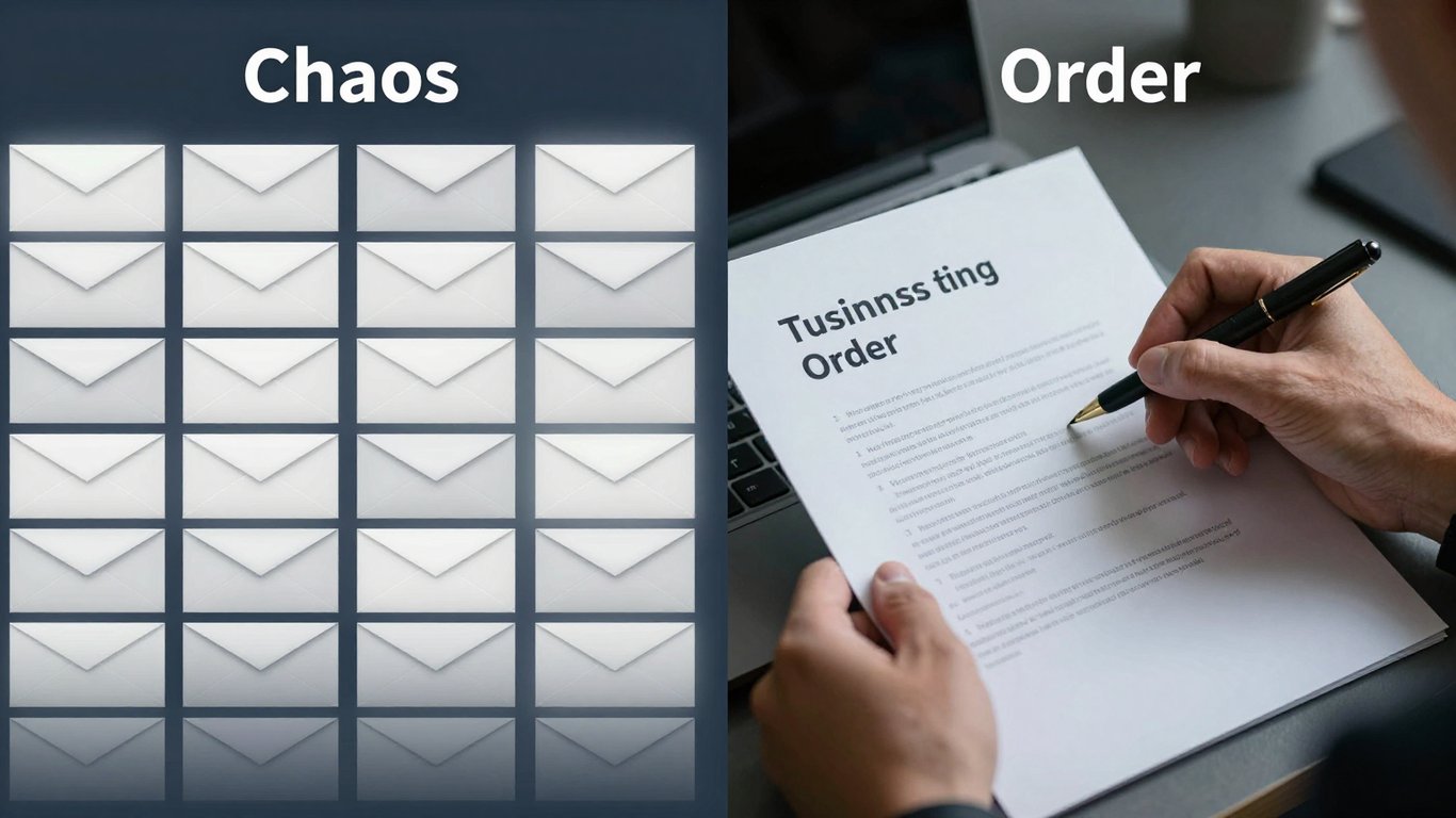 Kaos ve düzenin karşılaştırması: Okunmayan yığınla mail ve dikkatle incelenen tek bir kaliteli iş teklifi