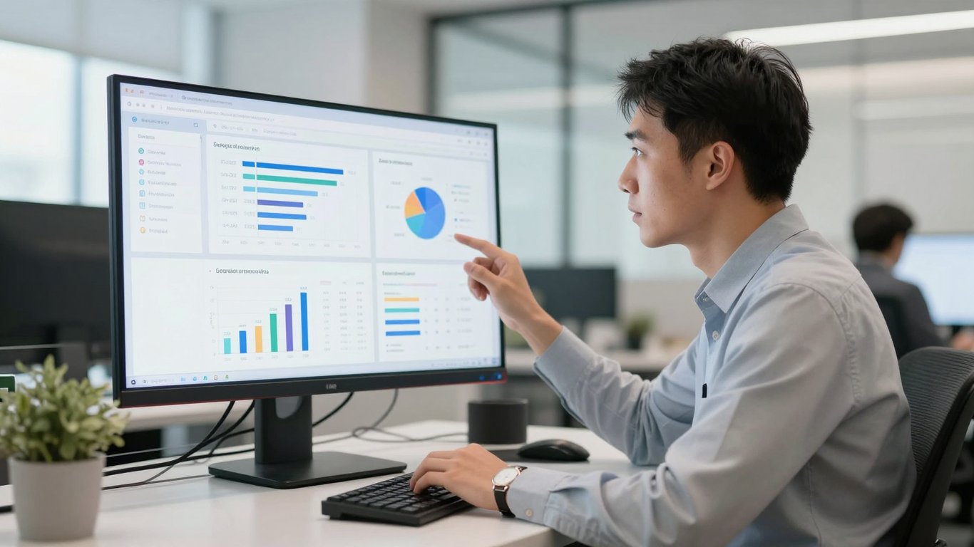 Pazarlama müdürü Google Ads verilerini ve grafiklerini inceliyor
