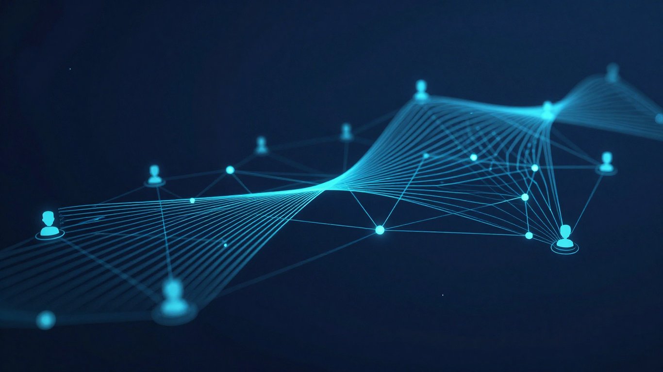 Güvenli veri akışını ve kullanıcı gizliliğini temsil eden dijital sinyal görselleştirmesi