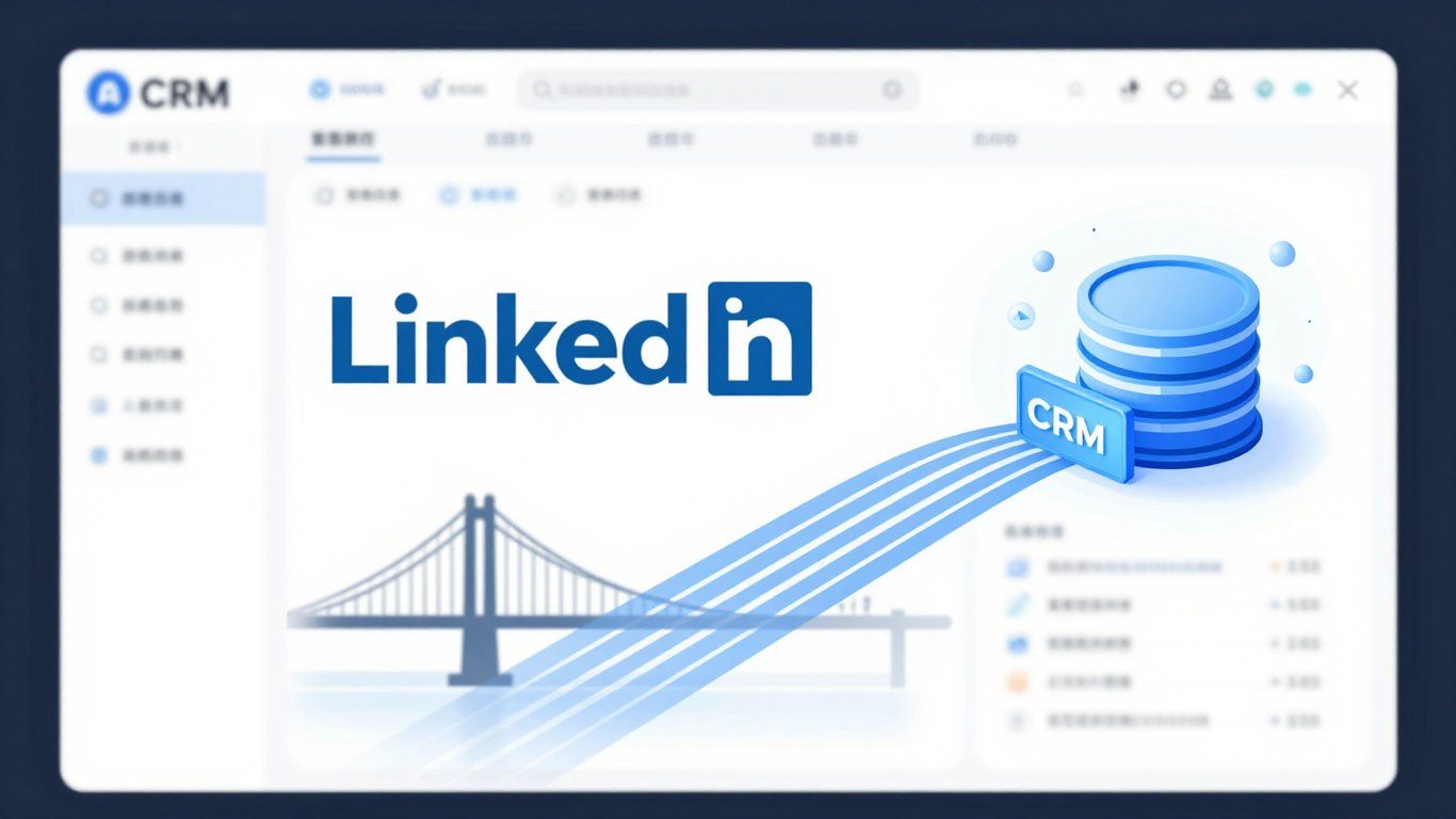 LinkedIn ve CRM arasındaki veri akışını gösteren dijital gösterge paneli