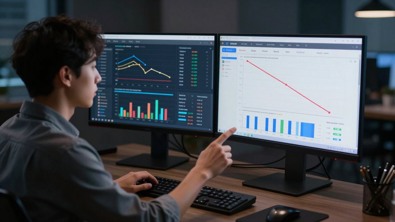 Google Ads hesap analizini gerçekleştiren bir uzman ekranı incelemektedir