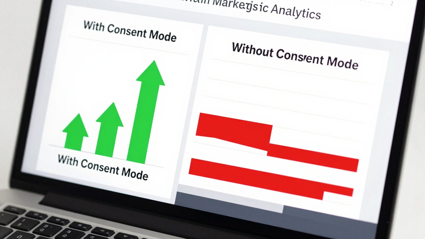 Consent Mode olan ve olmayan veri tablolarının karşılaştırması