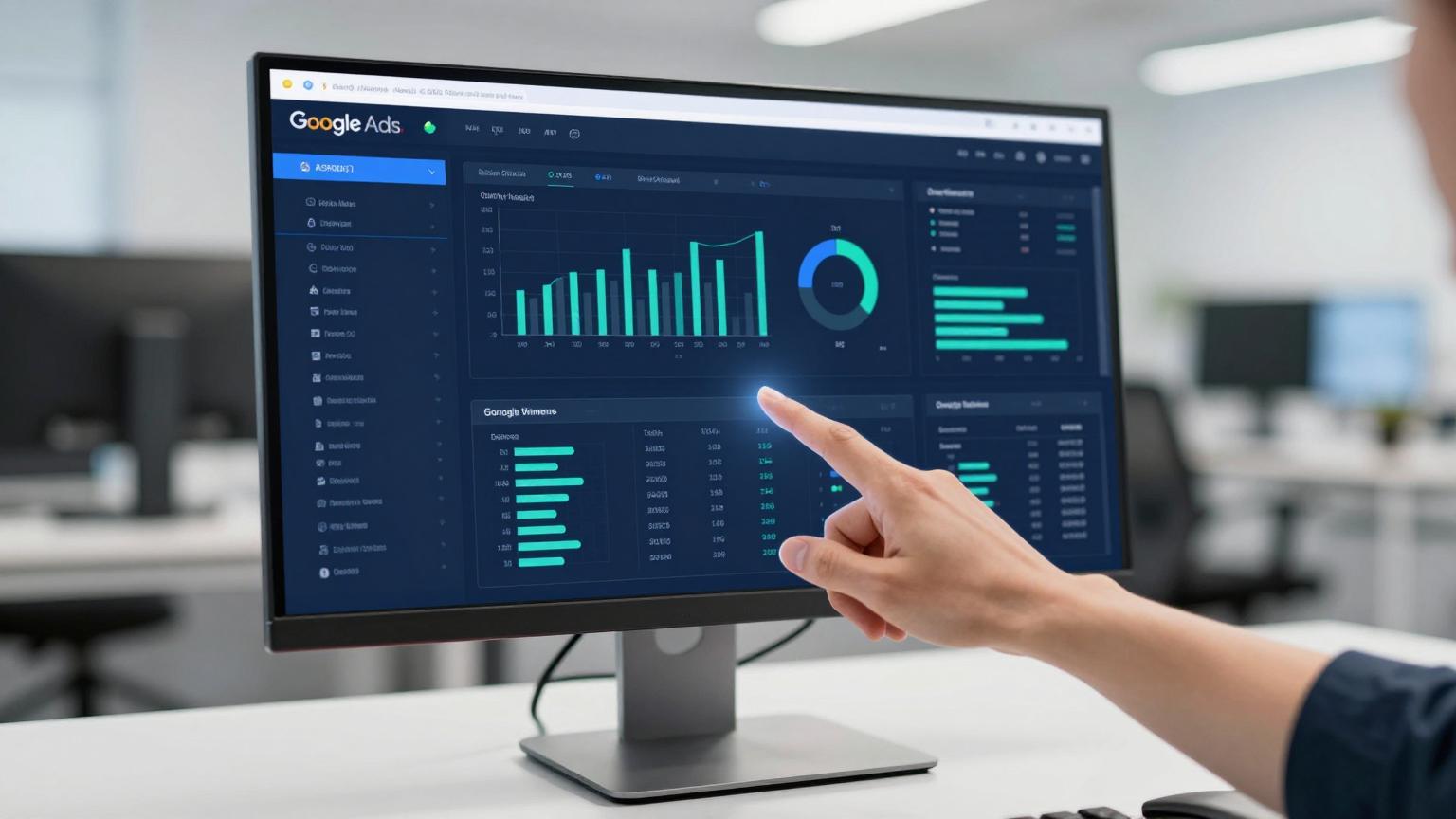 Google Ads performans panelinin incelenmesiyle dijital reklam stratejisi.