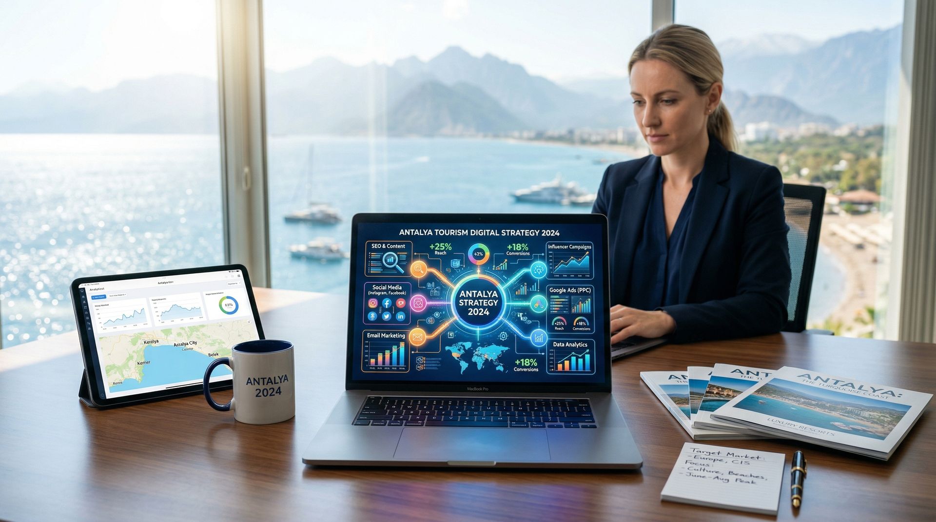 Antalya turizm sezonunda Google Arama Reklamları stratejisi ve dijital pazarlama araçları.