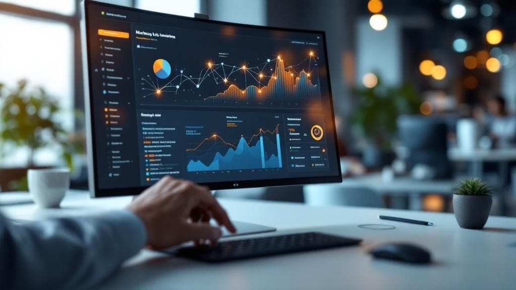 Google Ads panelini analiz eden profesyonelin eli, 2026 dijital pazarlama trendlerini yansıtıyor.