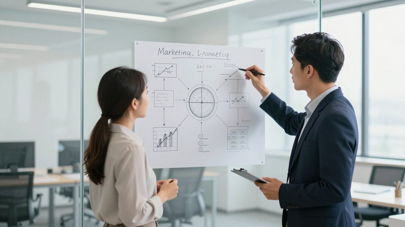 Dijital pazarlama ajansı uzmanları strateji geliştiriyor