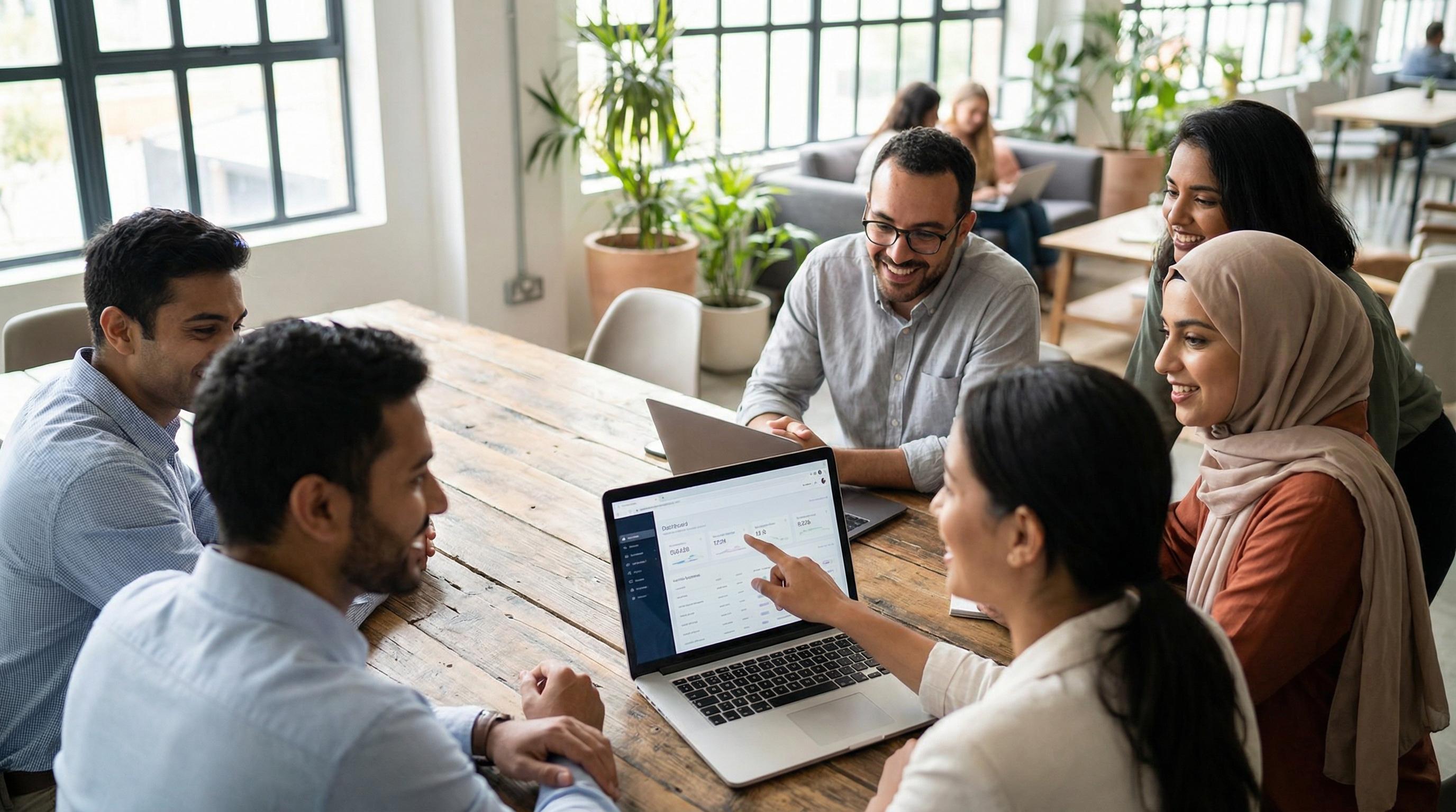 Web erişilebilirliği ve dijital uyum için işbirliği yapan profesyoneller.