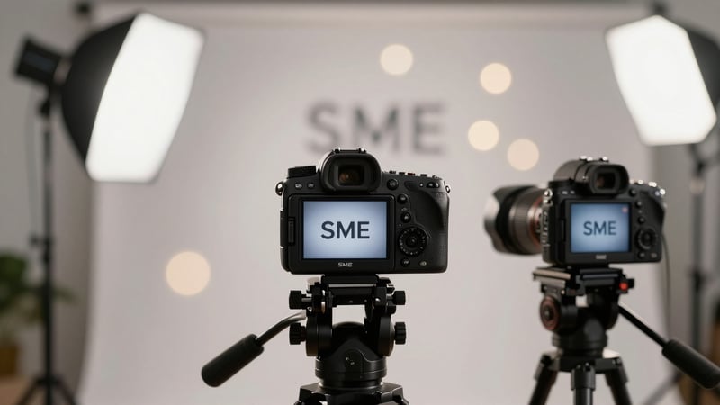 Profesyonel bir videograf bir KOBİ markası için ürün tanıtımı çekiyor