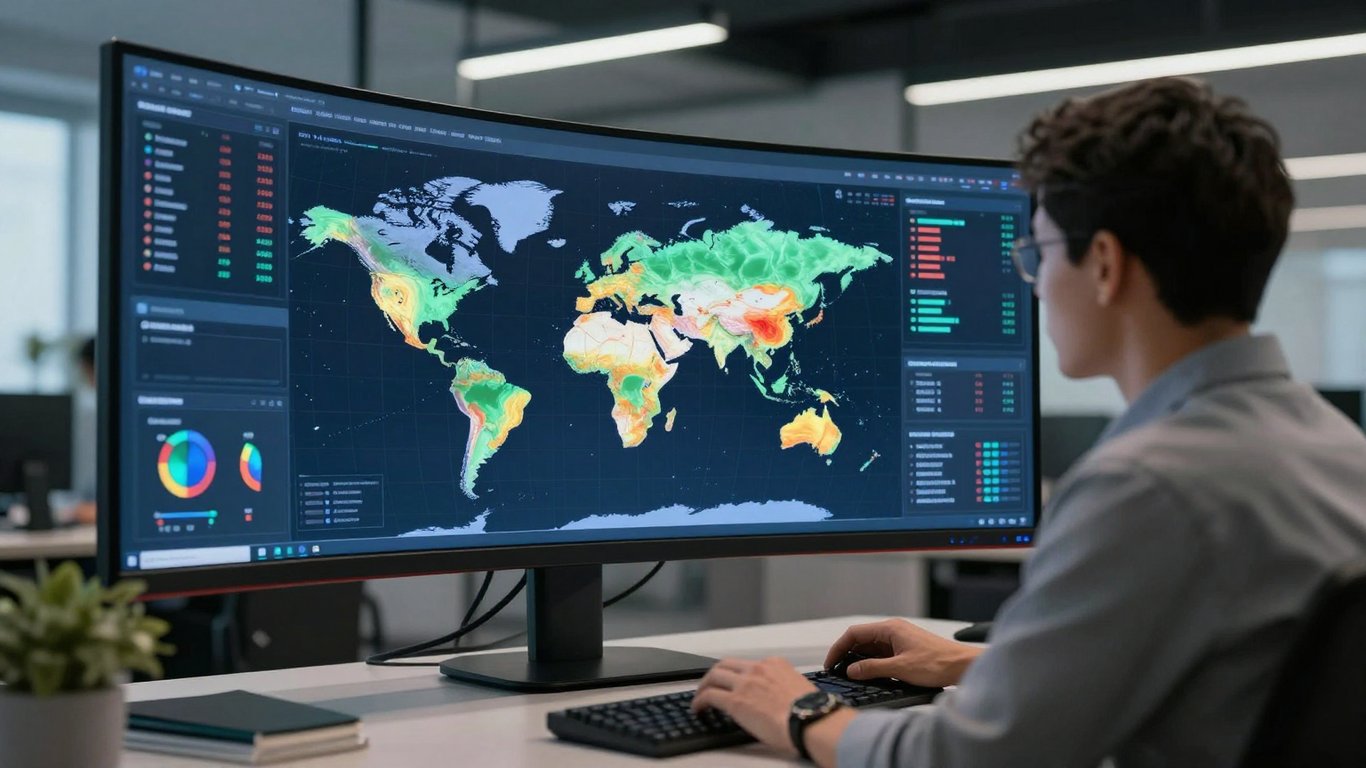 Dijital pazarlama uzmanı küresel pazar verilerini ve ısı haritalarını analiz ediyor